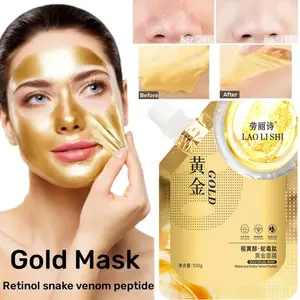 Masker Retinol Gold Peel Off 100g Anti Aging Anti Flek Collagen Centella Hydrating Care Skincare Mask - Niacinamide Memudarkan Mencerahkan Mengencangkan Perawatan Kerutan Memutihkan