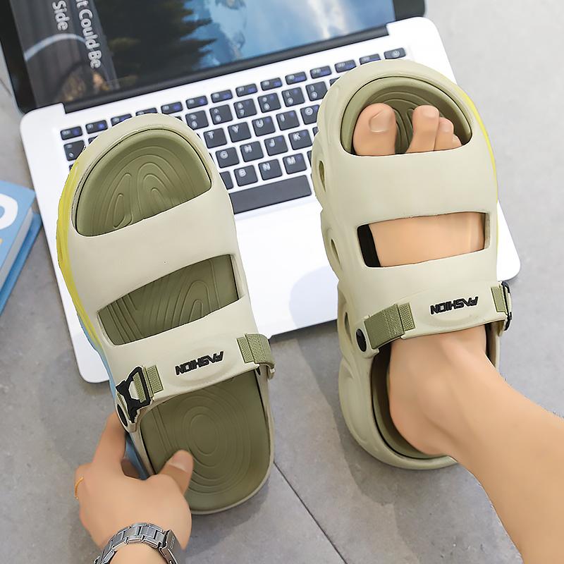 Product Introduction of Upgrade Your Comfort! Men's "Stepping on Poop" Outdoor Sandals: Summer Anti-Slip Two-Wear Sports Casual Thick-Soled Beach Slippers sandal men 24