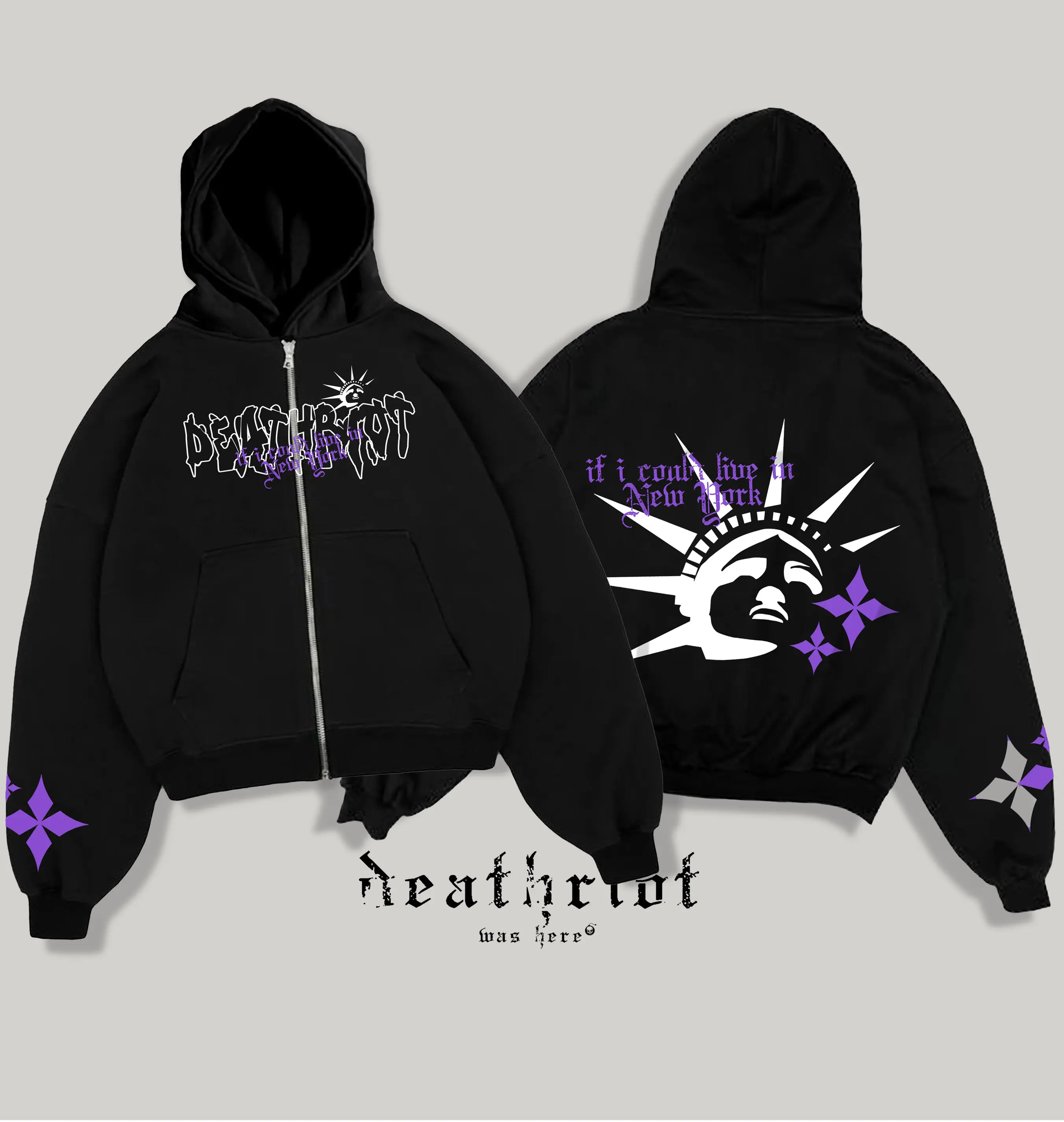 DTRT - HOODIE BOXY FIT ZIPPER HITAM COWOK SWEATER OVERSIZE SKENA FLEECE RESTLETING UNISEX - FREE GIFT
