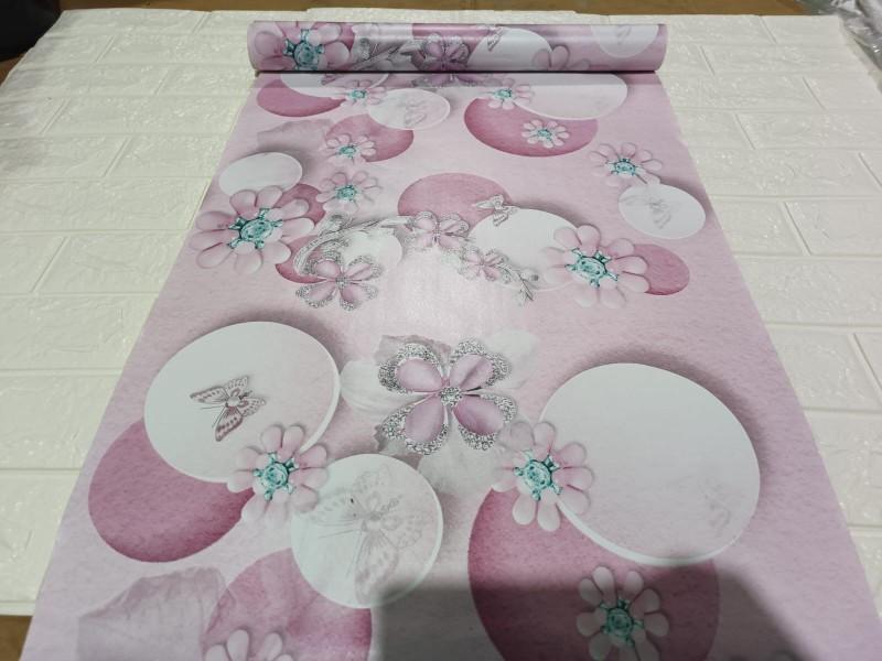 Product Introduction of Wallpaper Stiker Dinding Motif Kupu-kupu pink Mewah Elegan Kertas 1