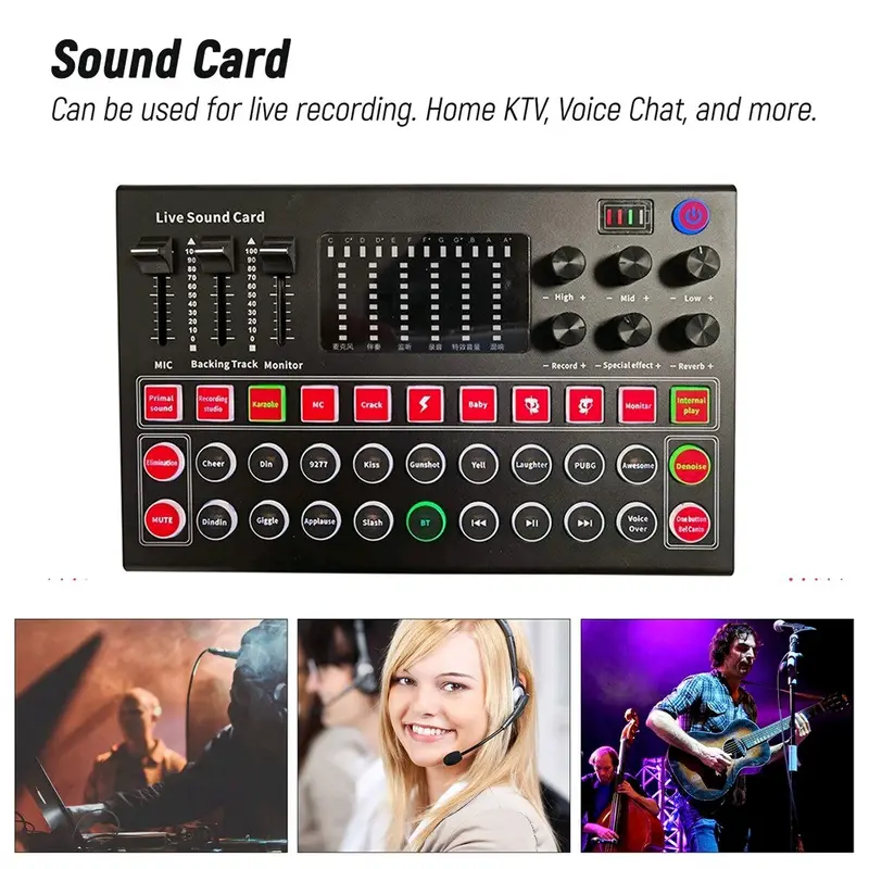 Soundcard Mixer USB Kartu Suara DSP Chip dengan Efek Khusus untuk Live Broadcast - M9 - Hitam Laptop Audio 4
