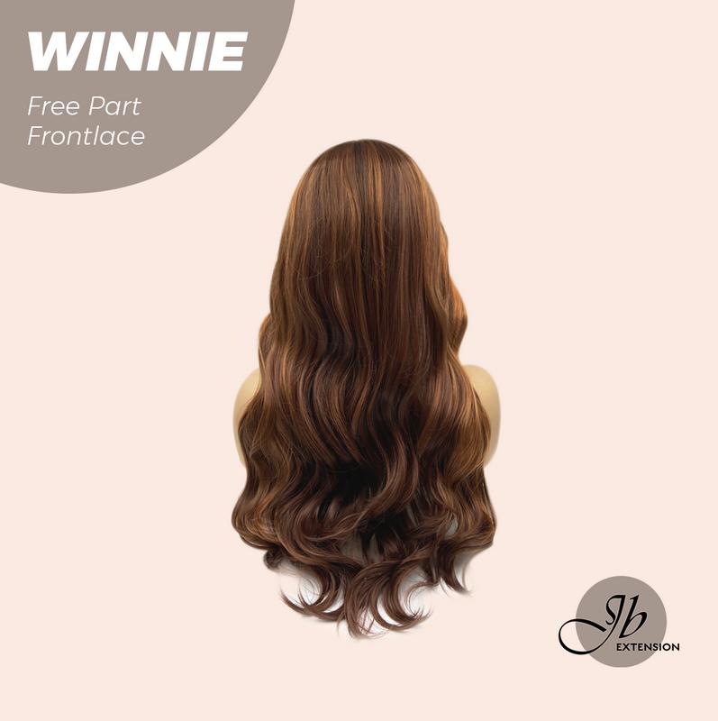JBEXTENSION【UK】26 Inches Copper Curly Fiber X, Tangle Less Pre-Cut Free Part Frontlae Glueless Wig WINNIE 3