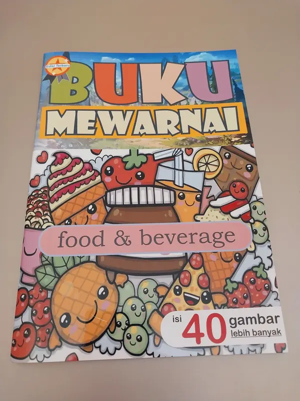Buku Mewarnai I Kualitas Premium I Ukuran A4 BESAR [isi 40 Gambar] : Food & Beverage 0