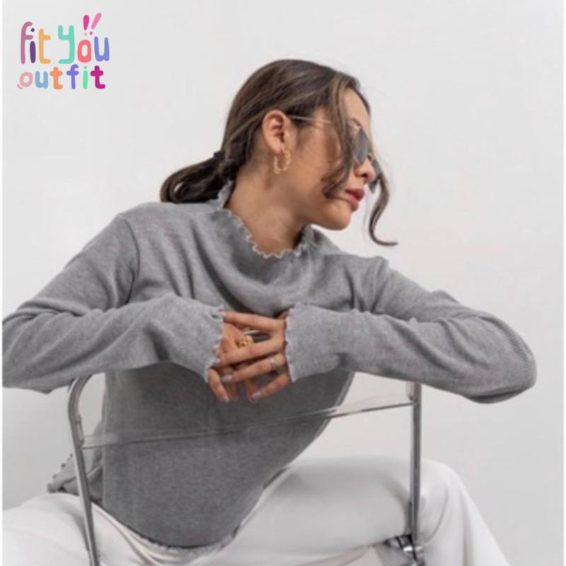 Fityoutfit - Sania Top - Atasan Wanita Panjang Basic Rib Knit Casual Nyaman Knitwear 4