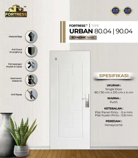 PINTU FORTRESS TYPE URBAN 80 90 PUTIH - JABODETABEK 2