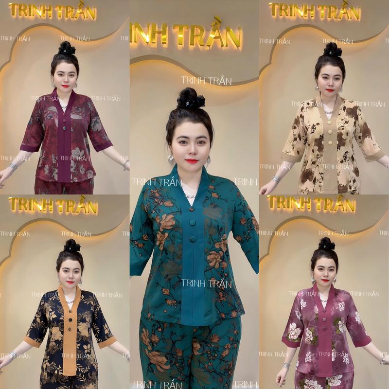  Đồ bộ trung niên cho mẹ mẫu BÀI LAI ÁO BÔNG QUẦN BÔNG NÚT BỌC món quà ý nghĩa tặng mẹ tặng bà. 