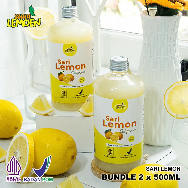 SUUR LEMOEN BPOM Paket Cuka Apel 500 ml dan Sari Lemon 500 ml 3