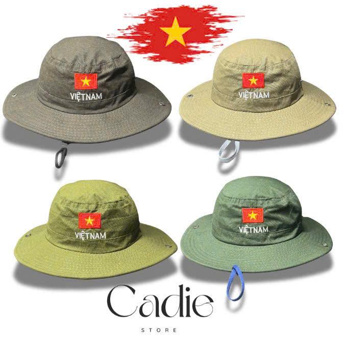 Mũ bucket cao bồi chống nắng CỜ ĐỎ SAO VÀNG CADIE STORE VN cho nam nữ nón tai bèo vành rộng chống NẮNG