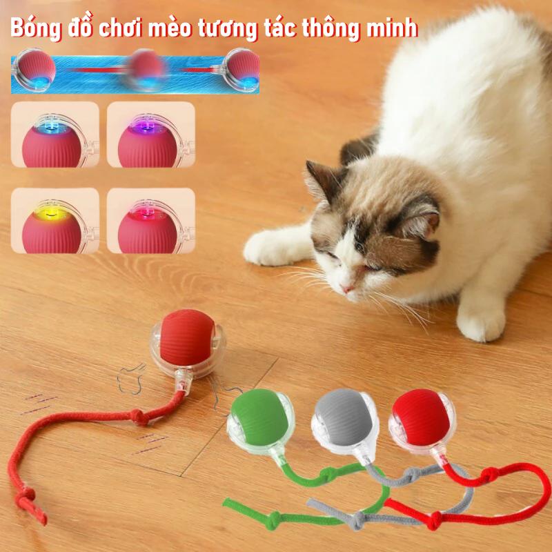 Bóng Lăn Tự Động, Smart Cat Tovs, Thiết Kế Đuôi Giả, Có Thể Sạc Lại, Đồ Chơi Tương Tác Cho Thú Cưng Chạy Điện Thích Hợp Để Huấn Luyện Chó Mèo, Sạc Bằng Pin, Có Thể Tái Sử Dụng, Mô Phỏng Đuôi Chuột, Dung Lượng Pin 150MAh, LE-VN