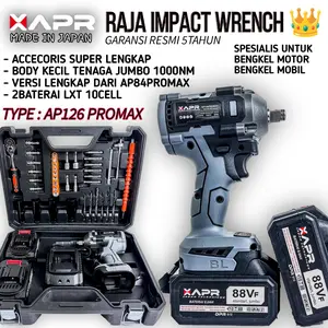APR RAJA IMPACT WRENCH AP126PROMAX 1000NM BODY KECIL TENAGA JUMBO VERSI LENGKAP DARI AP84 PROMAX BOR IMPEK BUKA BAUT