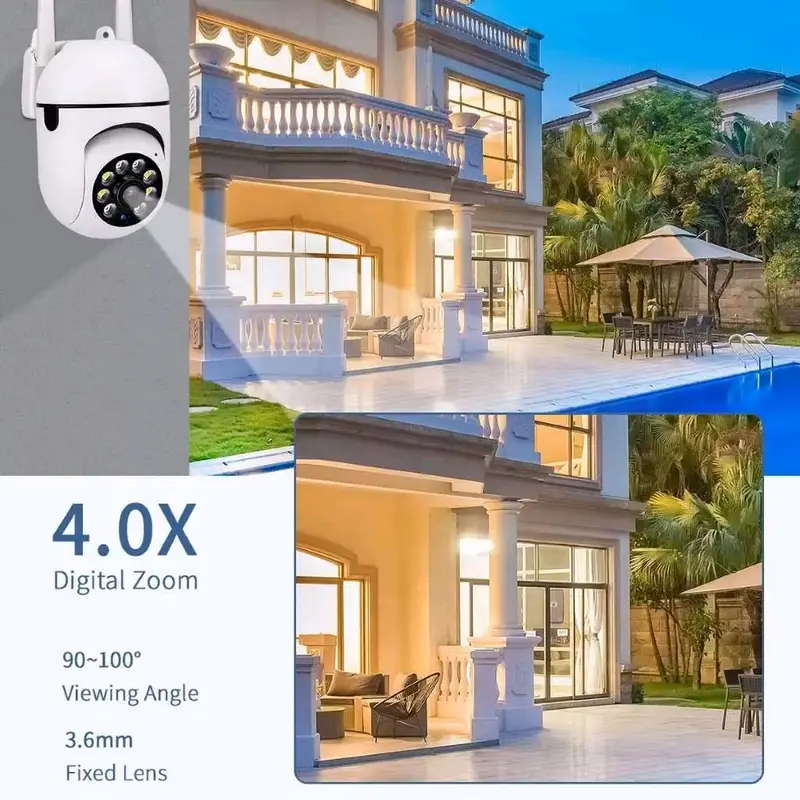V380 PRO CCTV Smart Wifi Kamera Jarak Jauh Full HD PTZ View 360°  Autio Tracking Connect 1