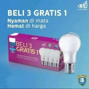 Termurah Phillps Lampu LED Bohlam Mycare A60 12W 1360 Lumen 6500K Cool Daylight E27 Multipack isi 4 Beli 3 Gratis 1