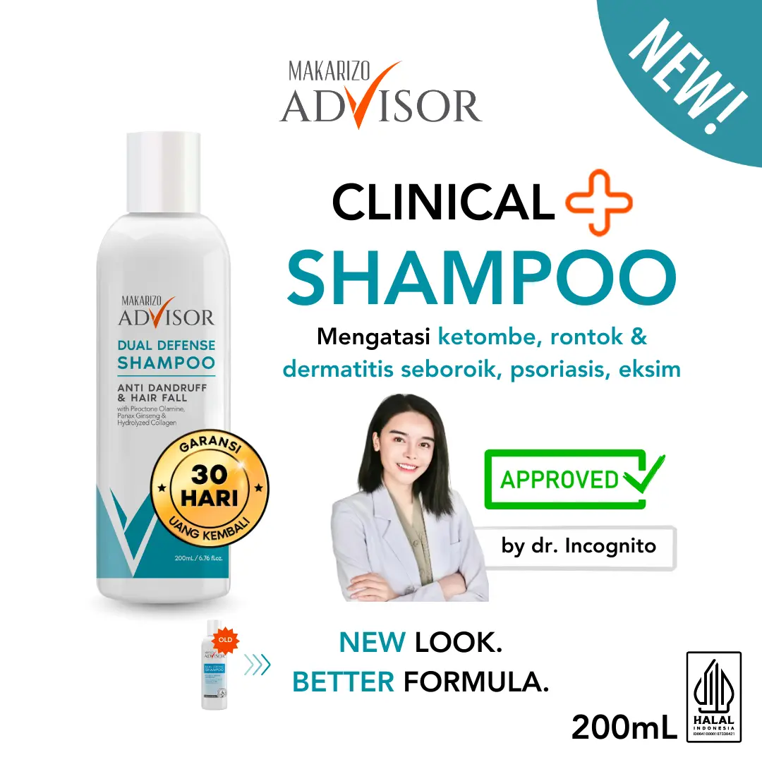 Makarizo Advisor Dual Defense Shampoo 200mL - Clinical Shampoo / Atasi Rambut Rontok dan Ketombe / Non SLS