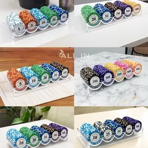 Pokerchip Set 100 pcs Coin + Acrylic Box Texas Holdem Card Games Toys Kotak