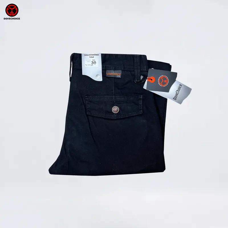Dovechoice Celana Panjang Pria Original Kanvas Standar Abu Casual  Fit 8