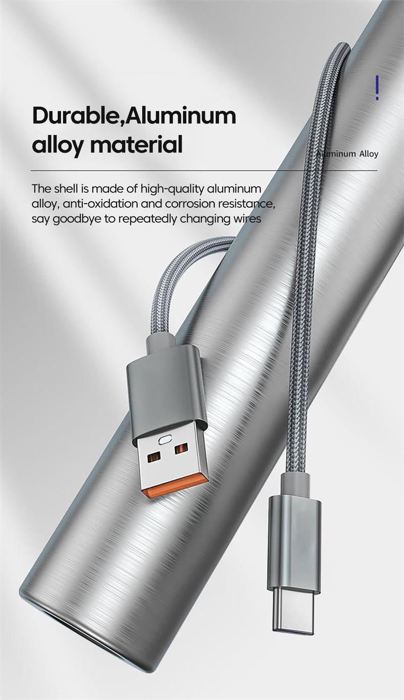 Product Introduction of 120W USB Type C Micro Data Cable Frosted Braided 6A Fast Charging For Iphone Huawei Samsung Android Mobile Phone Fast Charging Cable 8