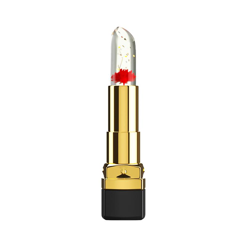 Product Introduction of Lipstik Bunga Jelly Color Mengubah Emas Foil Hydrating / Moisturizing Lip Balm / Lipstik Jelly Crystal Tahan Lama Berubah Warna Color Changing COD 21