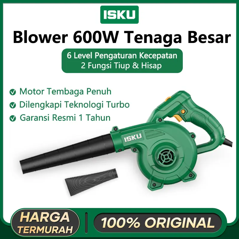 ISKU Electric Blower Industri 600W 15000 RPM 3.5m³/menit Ventilasi Pabrik Bersihkan Debu Tahan Lama Bebas Perawatan 0