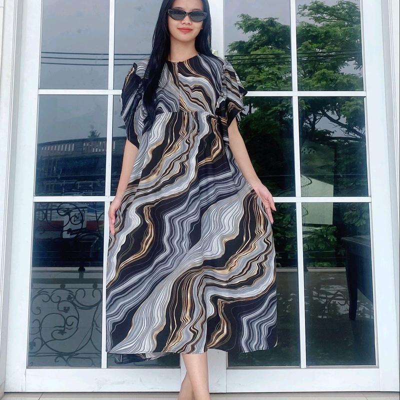 DASTER SANTAI SANDRINA/SANTAI/MUSIM PANAS Wanita Dress Motif 3