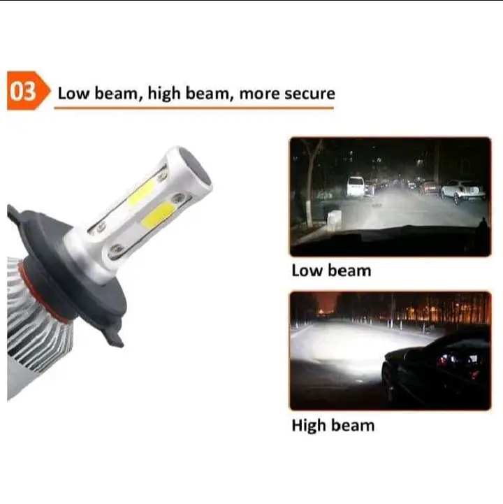 Lampu LED Mobil Headlight Lampu Utama Mobil COB 72W 8000 Lm socket H4 / 9003 1 pcs  HI Low Car 4