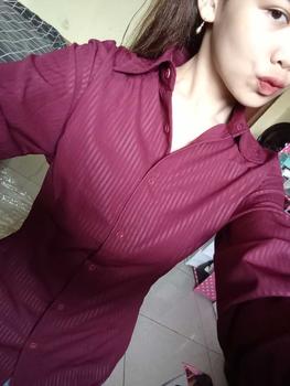 Product Review of Wispie Girl Boss Fitted Shirt | Kemeja kerja wanita fit garis stripe karet Lembut pink hijau biru from t**a 1