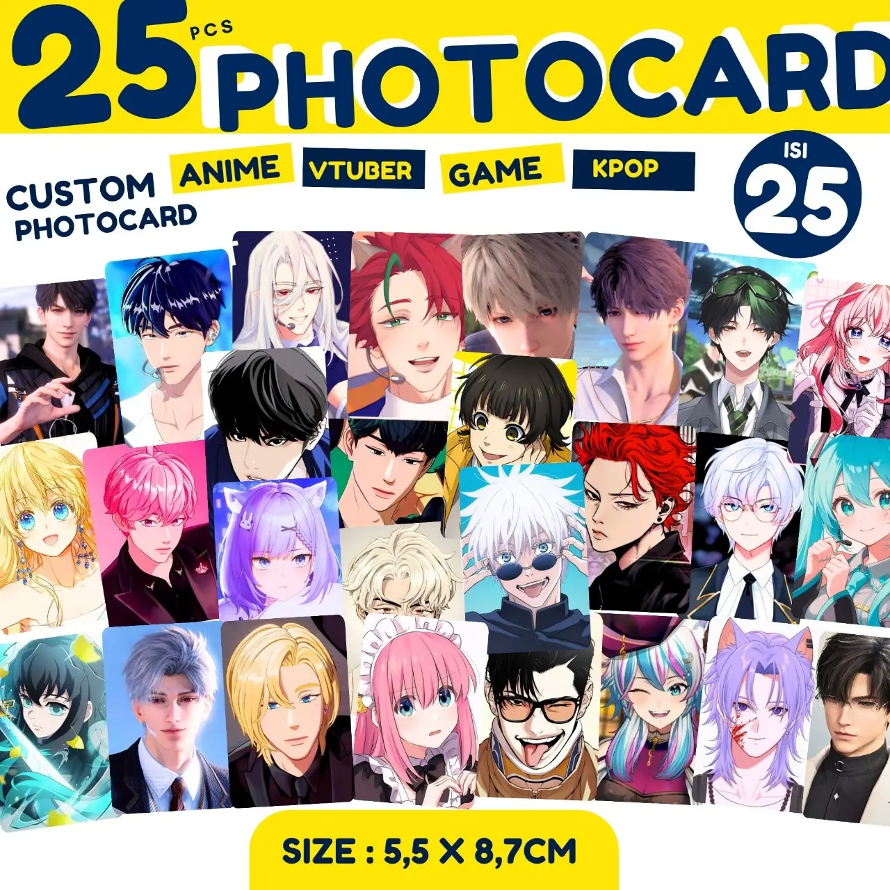 YMS - PROMO1 - ISI 25 FOTO PHOTOCARD LOMOCARD POTOCARD KARTU TERMURAH - ANIME - VTUBER SOL4CE AKA - PLAVE