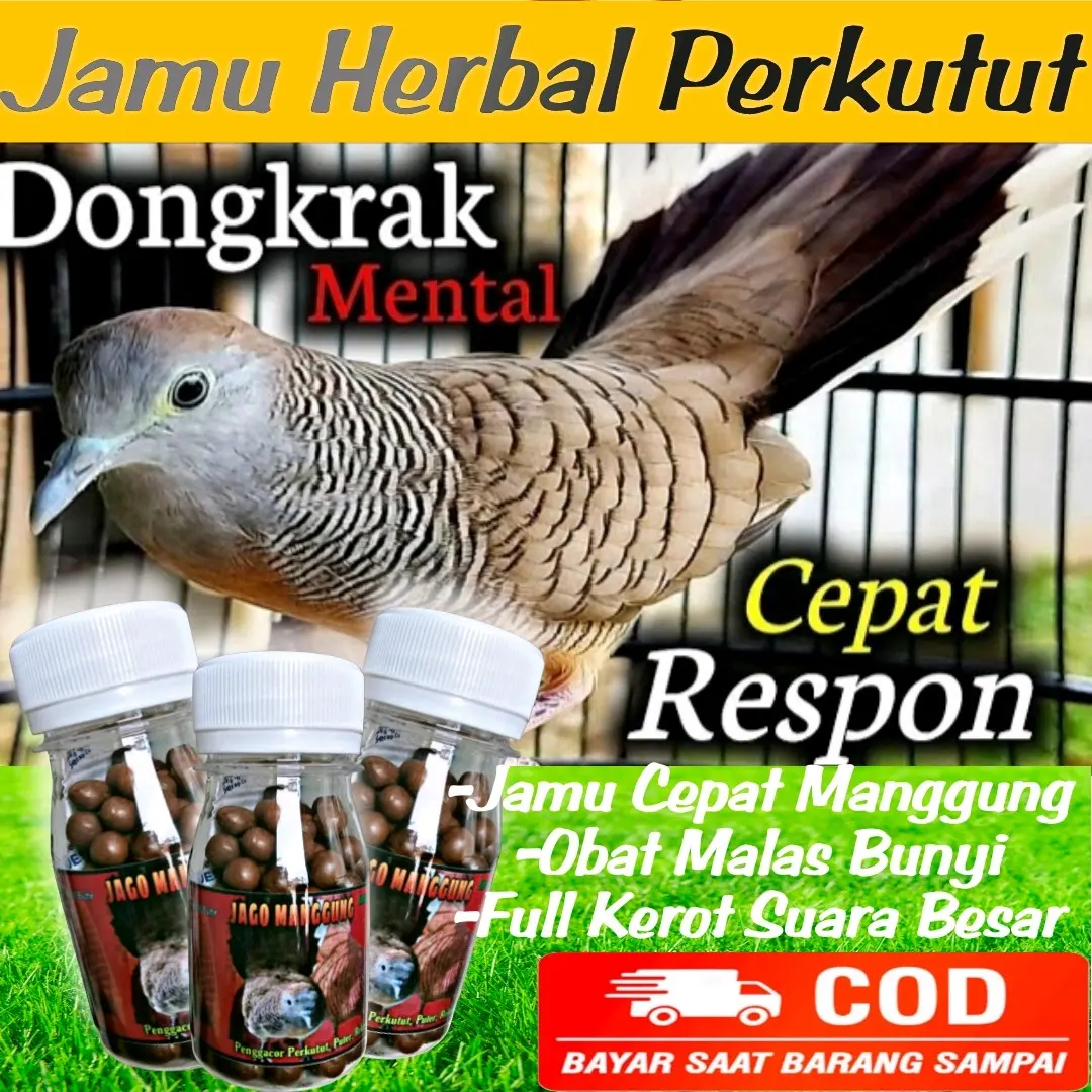 JAMU PERKUTUT JAGO MANGGUNG 100 PIL  jamu perkutut cepat bunyi manggung bocor super gacor full kerot