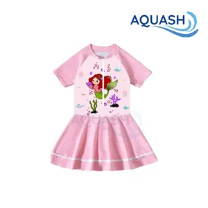 Baju Renang Anak Usia 3-8 Tahun Lengan Pendek Rok Inner Celana Pendek Bahan Katun Spandek Berkualitas Karakter Kuromi Cinnamon Mermaid