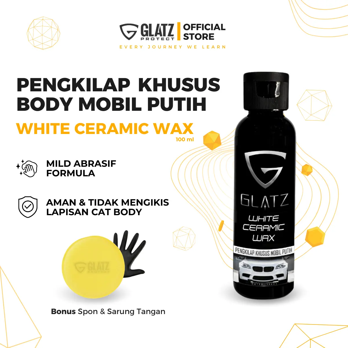 PENGKILAP BODY MOBIL PUTIH NANO COATING TAHAN LAMA WHITE CERAMIC WAX GLATZ pengkilap  body