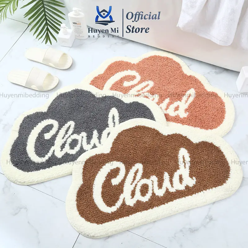 Huyen Mi Thảm Lau Chân Mặt Lông Cừu Đế Cao Su Chống Trơn Trượt 40x60cm Mẫu Kute Cao Su Giữ Bụi Hiệu Quả Thảm Lau Chân Nha Tam Chống Trơn Trượt 5