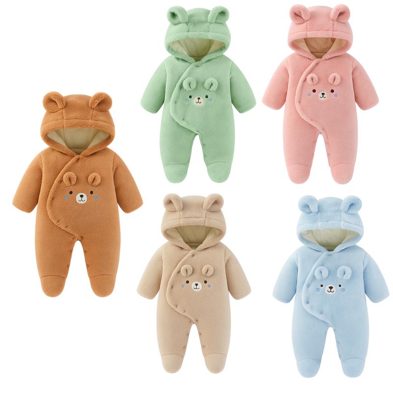  Body nỉ lông Hình Gấu 3 lớp cho bé sơ sinh 3-12kg dày dặn cho mùa dông - BD41 