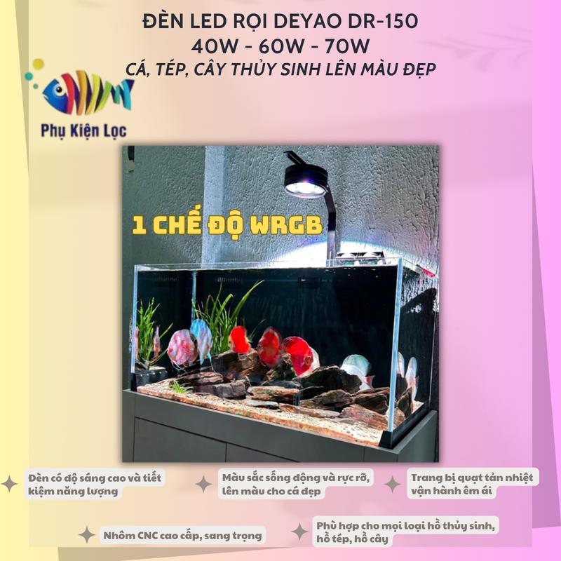 (không chỉnh app) Đèn LED Rọi Deyao DR-150 40w - 60w - 70W cá, tép, cây thủy sinh lên màu đẹp, tiết kiệm điện
