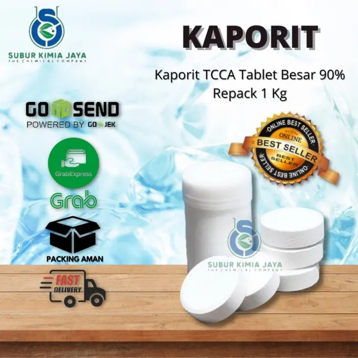 KAPORIT TABLET BESAR 90% 1KG Penjernih Kolam Renang
