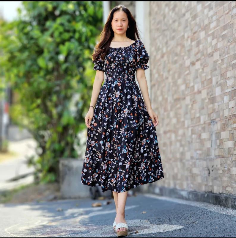 BEFA - Long Dress Canda Double Ruffle Terlaris Casual Panjang 6