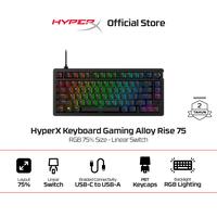 Gambar HyperX Keyboard Gaming Alloy Rise 75 75% Compact Tenkeyless Wired Linear Mechanical Switch PBT Keycaps RGB LED Medium Size Free Keycap Puller Non Wireless Non Hotswap Original dari HyperX Indonesia Kota Administrasi Jakarta Utara 1 Tokopedia