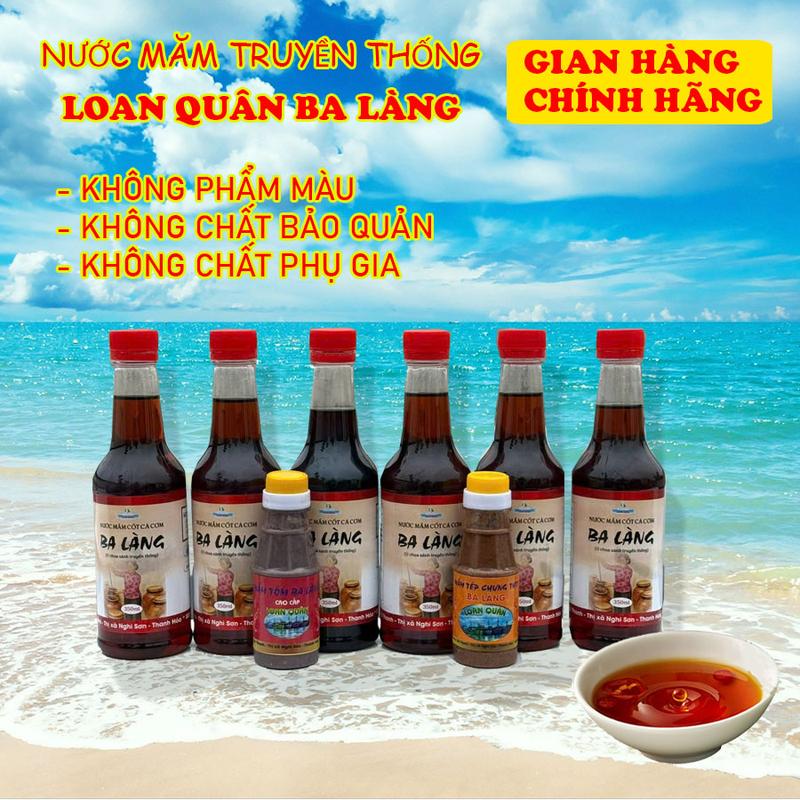 ( TẶNG 1 MắM  TÔM + 1 MắM TÉP) combo 6 chai Nước Mắm Cốt Cá cơm, mỗi chai 350ml độ đạm 30 độ 0