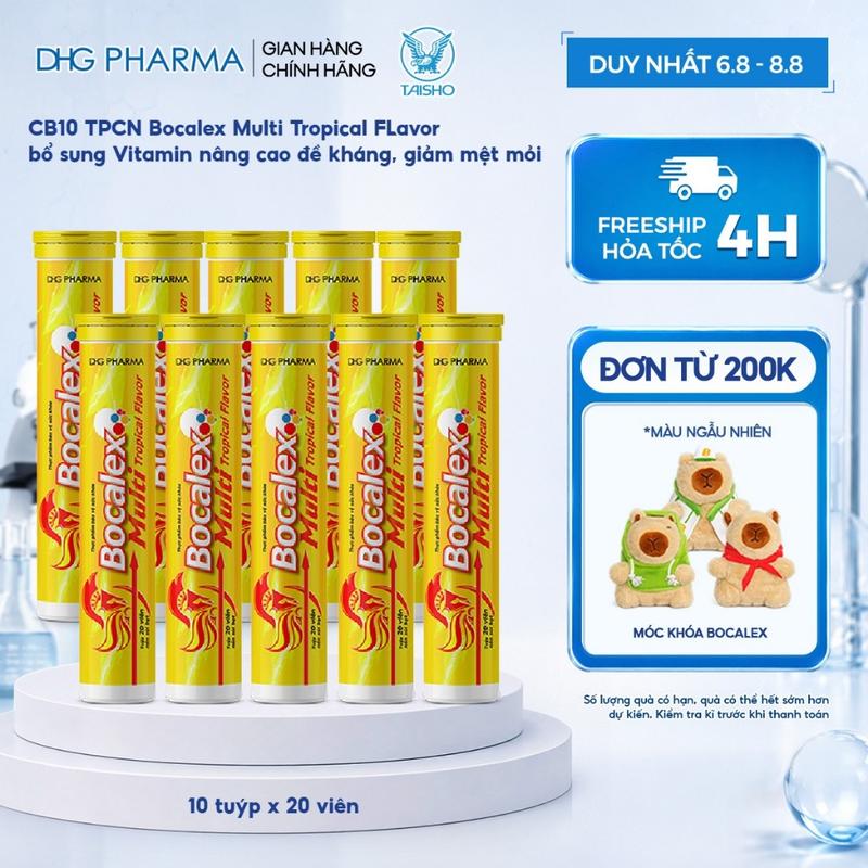 Combo 10 hộp thực phẩm chức năng bổ sung vitamin nâng cao đề kháng giảm mệt mỏi 200 viên