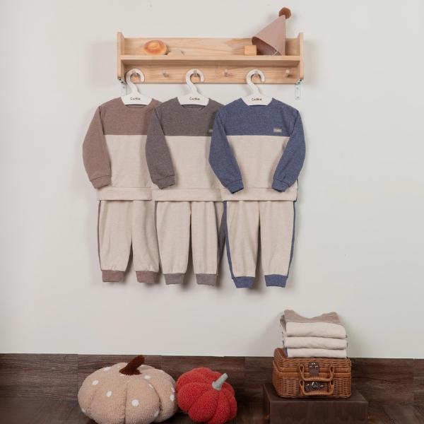 Bộ Quần Áo Dài Tay Vải Dày Cookie Quần Túi Chéo Chất Vải Mini Waffle Cho Bé Từ 6 Tháng Đến 5 Tuổi Bộ Mặc Nhà Cho Bé Trai Và Bé Gái Chất Dày Bộ Nỉ Đồ Thu Đông Cho Bé