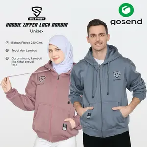 SKY STREET  Hoodie Sweater Zipper Jacket Resleting Logo Bordir 280 Gramasi Tebal Lembut unisex Pria Wanita Fleece Distro Hoodies Sweaters hoodie jumper Grosir Hoodie