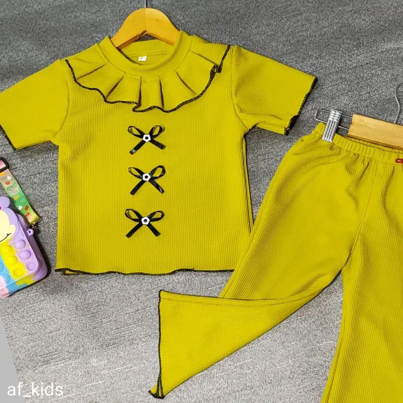 Setelan Baju Anak Perempuan Variasi Pita Dan Ruffle Fashion Anak 1-10 Tahun 3