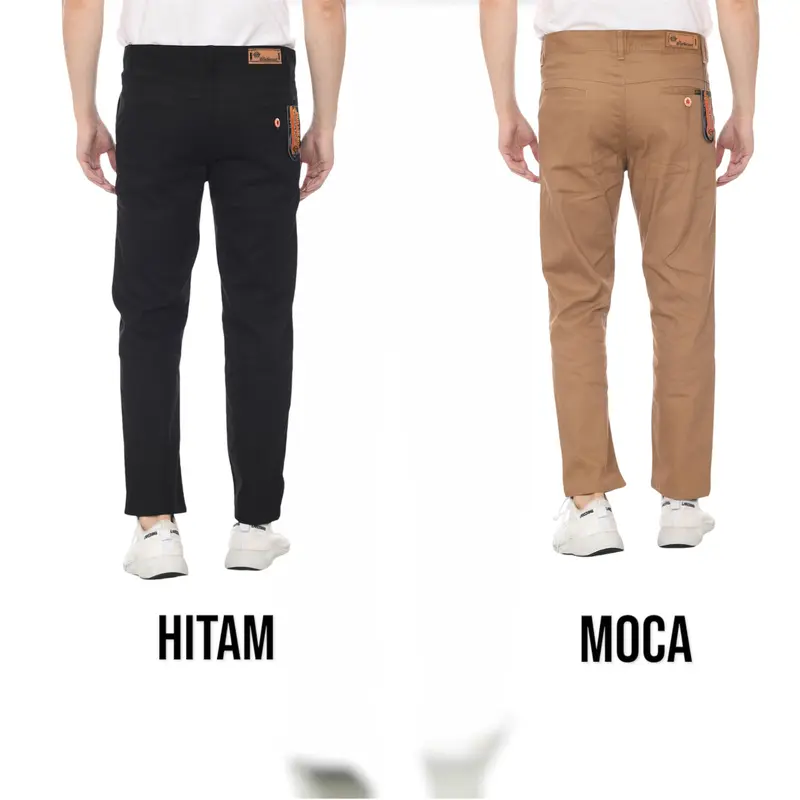 Paket Hemat Celana Chinos Panjang 100k Dapat 2 Slimfit Kerja Harian Santai TheBrosSecond Pria Wanita Casual Formal Katun Melar 3