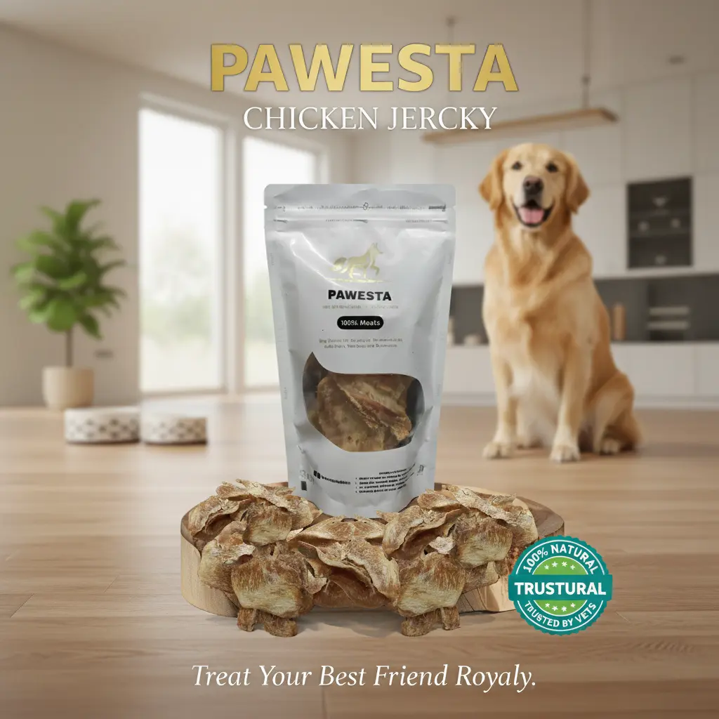 Pawesta Chicken Jerky Snack 50g - Camilan Anjing & Kucing Alami 100% Daging Ayam Tanpa Pengawet & Bumbu - Dental Treat Segar & Bergizi untuk Semua Usia