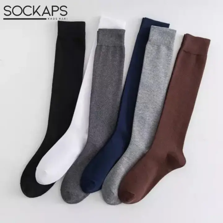 Kaos Kaki Panjang Selutut Polos untuk Pria Unisex / Panjang Nyaman Long Sock