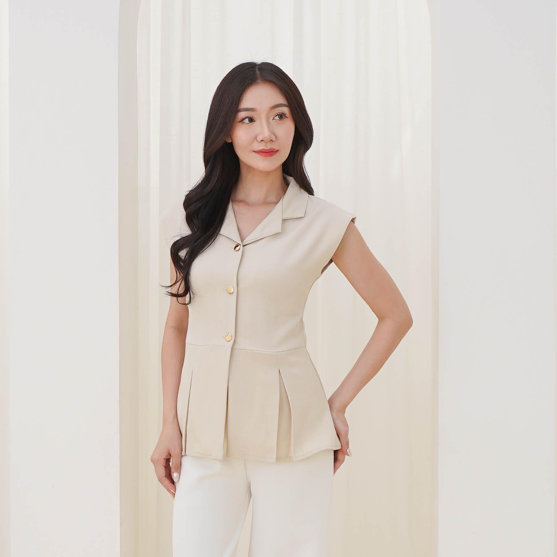 Marvie - Dvina Vest Wanita Sleevless Rompi Wanita Basic Panjang