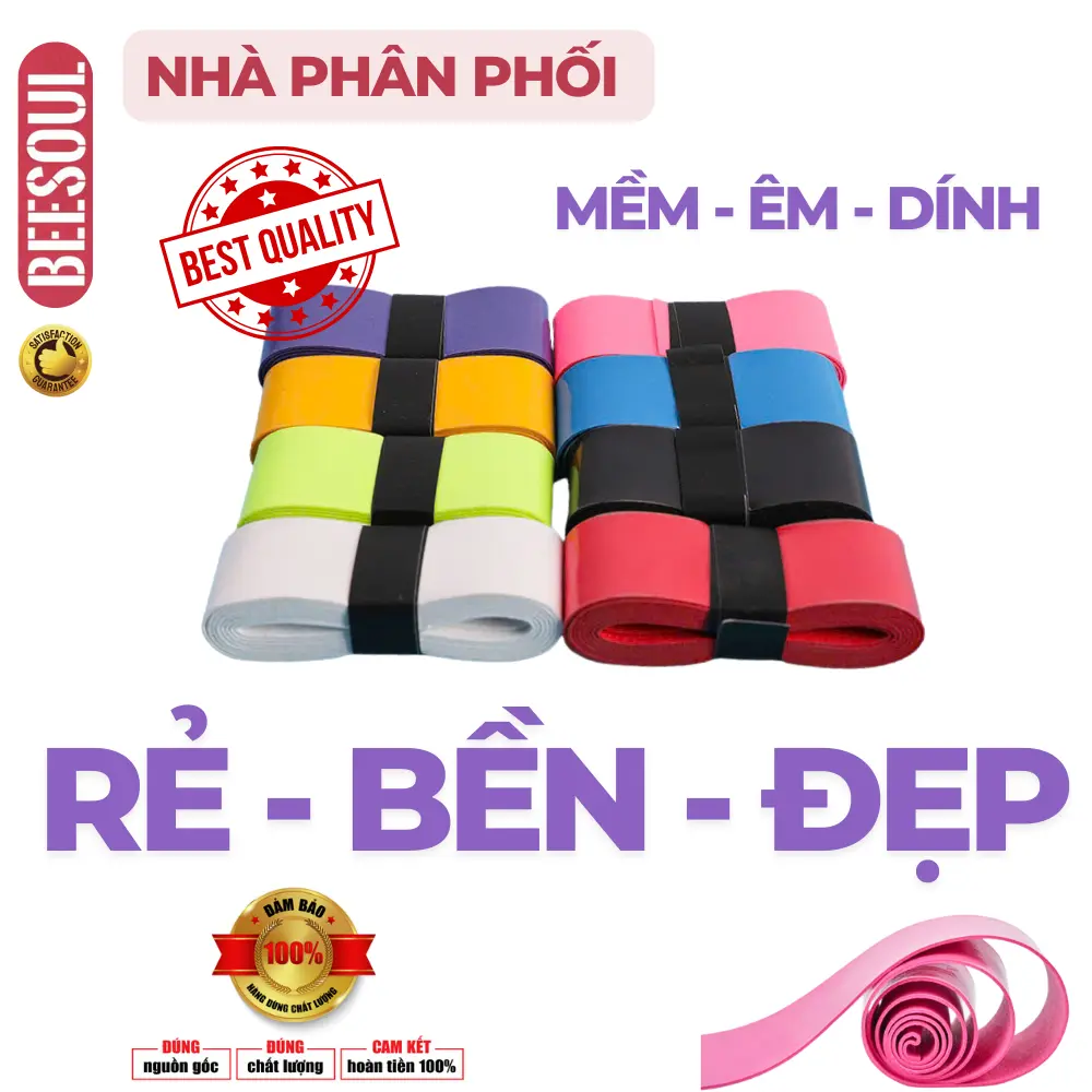 Cuốn cán vợt Pickleball, Cầu lông, Tennis loại Rẻ Bền Đẹp da pu Mềm Êm Dính nhà phân phối Top1 VN