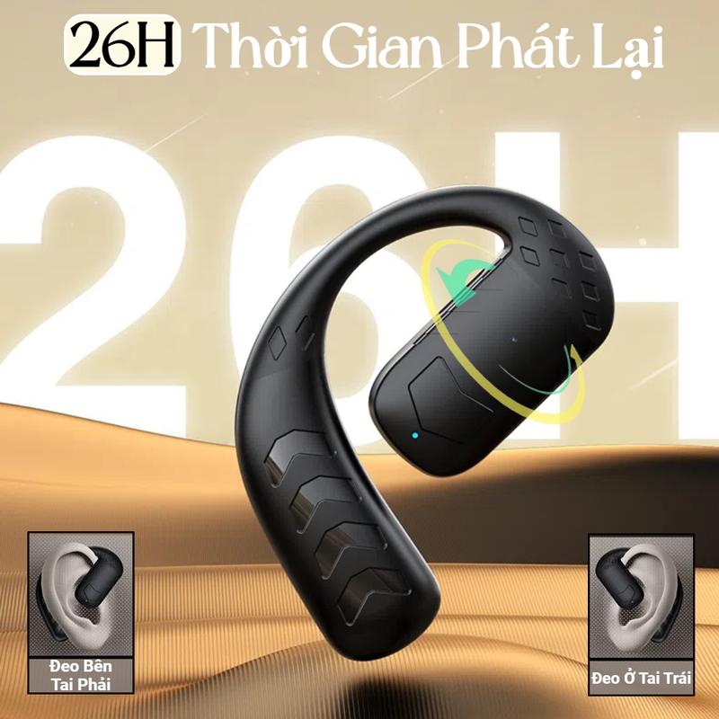 KY OWS T30 Tai nghe Một Tai Dành Cho Tai Trái và Phải, Bluetooth âm thanh nổi không dây True Bass, Pin dung lượng lớn với thời gian phát lại 26H, Điều khiển cảm ứng trên tai, Tai nghe thể thao và chơi game
