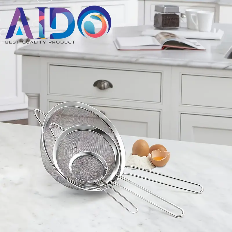 SARINGAN MINYAK CEKO SARINGAN JUS TEPUNG 8cm sampai 22cm saringan Halus Stainless Steel Serbaguna S8 Kitchenware Kitchenware COD 8
