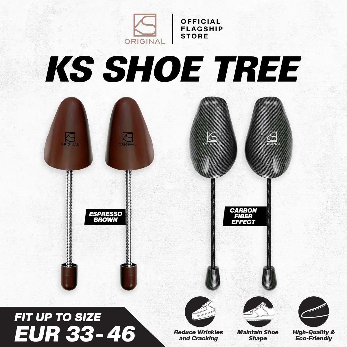 KS Shoe Trees High Quality Polished Spring Shoes Tree Keep Sneaker Perfectly Shaped and Fresh KSORIGINAL Footwear  Shoe Shaper  Crease Protector  Shoe Storage Solution