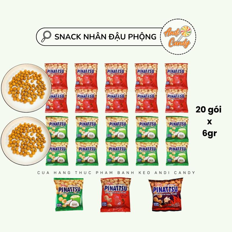 Combo 20 Gói Snack Đậu Phộng Pinatsu Siêu Xốp 6gr