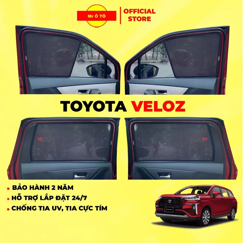 Rèm Che Nắng Xe TOYOTA VELOZ Loại 1 Mr.OTO Chống Tia, UV Tia Cực Tím Bảo Hành 2 Năm [ Tặng Khăn Lông Cừu ] 0
